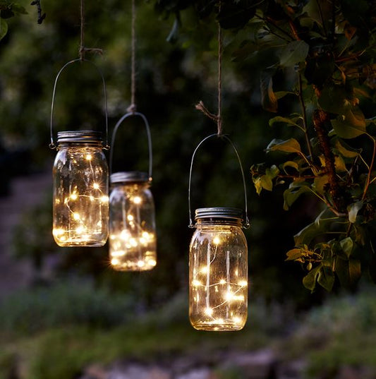 Hagebelysning Soldrevet Solcellsdekoration Glasskrukke