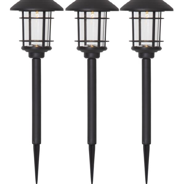 Hagebelysning Soldrevet Solcellepollare Fride 3-pack