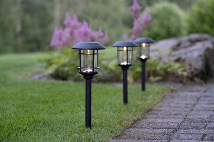 Hagebelysning Soldrevet Solcellepollare Fride 3-pack