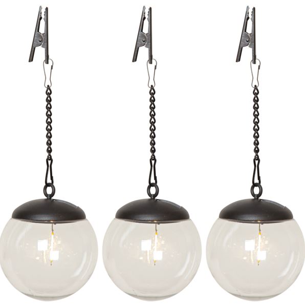 Hagebelysning Soldrevet Solcellsdekoration Globe 3-pack