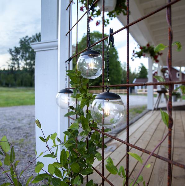 Hagebelysning Soldrevet Solcellsdekoration Globe 3-pack