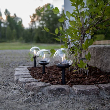 Hagebelysning Soldrevet Solcellepoller Globe 3-pack