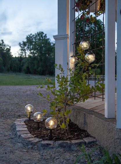 Hagebelysning Soldrevet Solcellepoller Globe 3-pack
