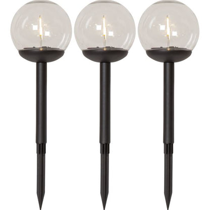 Hagebelysning Soldrevet Solcellepoller Globe 3-pack