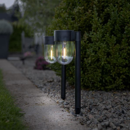 Hagebelysning Soldrevet Solcellepoller Cupola 2-pack