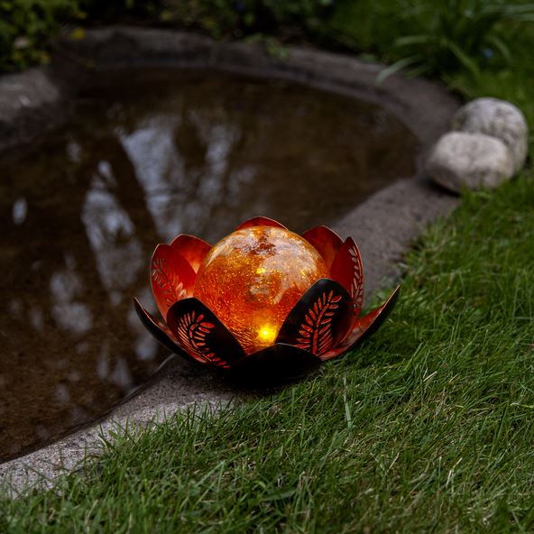 Hagebelysning Soldrevet Solcelle Lilly amber