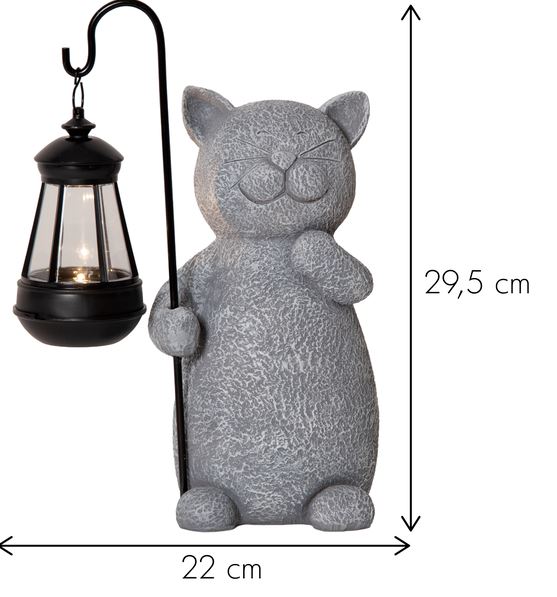 Hagebelysning Soldrevet katt med lykt På lager uke 10