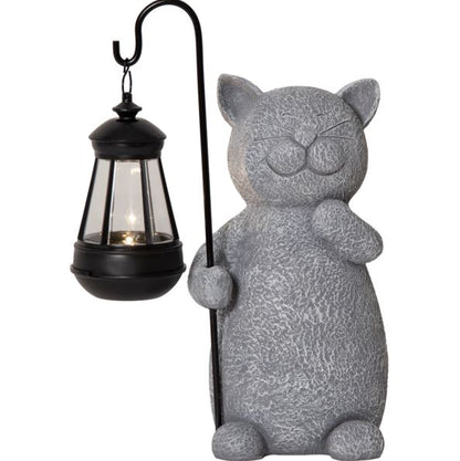 Hagebelysning Soldrevet katt med lykt På lager uke 10