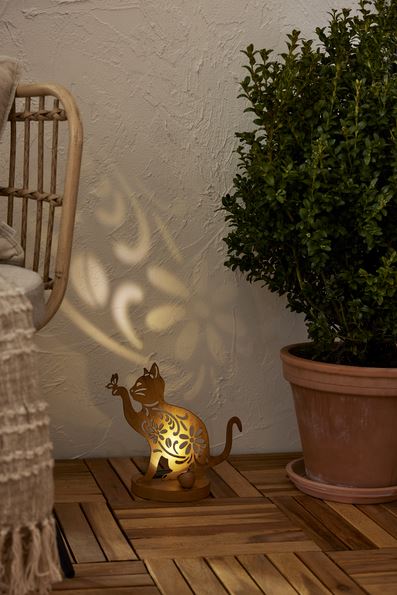 Hagebelysning Soldrevet Katt 25 cm