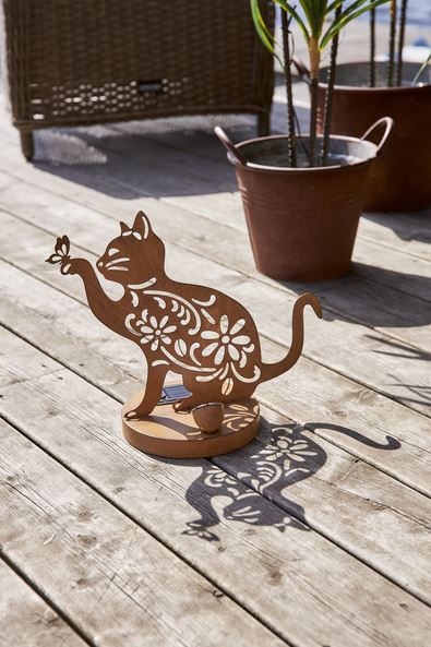 Hagebelysning Soldrevet Katt 25 cm