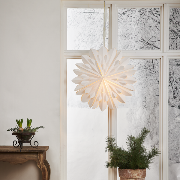 Adventsstjerne Papirstjerne Clipp 60 cm hvit