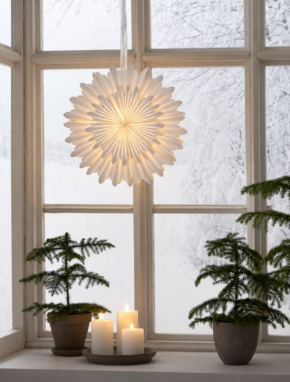 Adventsstjerne Papirstjerne Crystal 50 cm Hvit