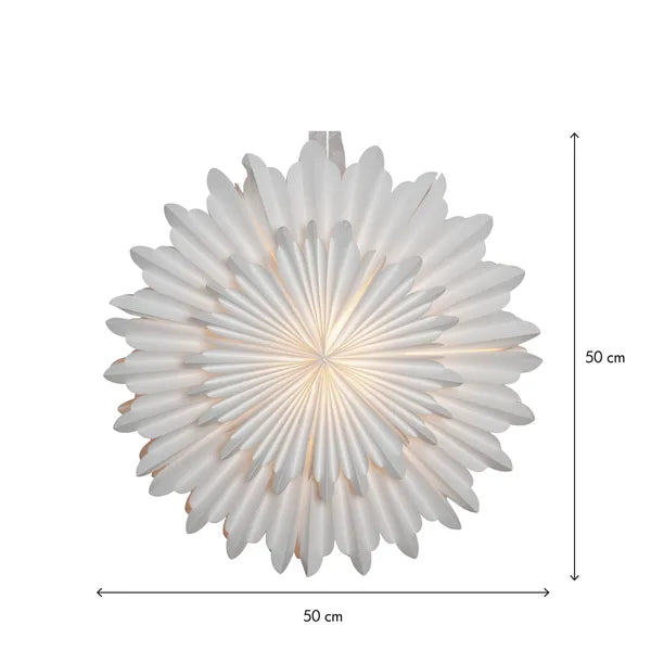 Adventsstjerne Papirstjerne Crystal 50 cm Hvit