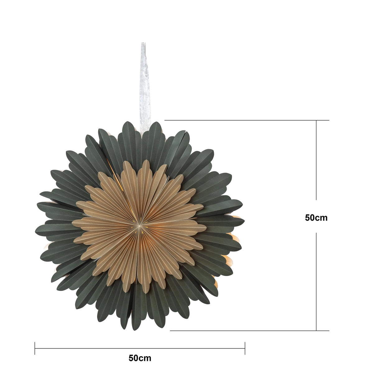 Adventsstjerne Papirstjerne Crystal 50 cm Grønn