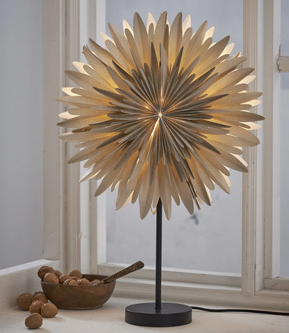 Adventsstjerne på fot Vinter 60x40 cm Beige
