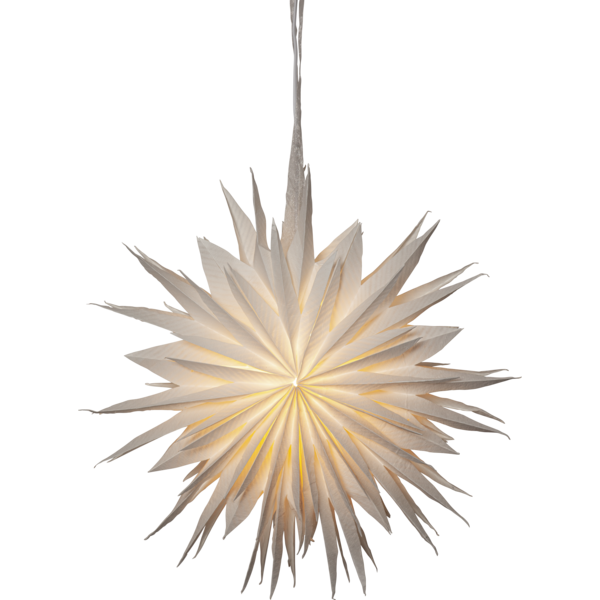 Adventsstjerne Papirstjerne resirkulert bomull .60 cm hvit