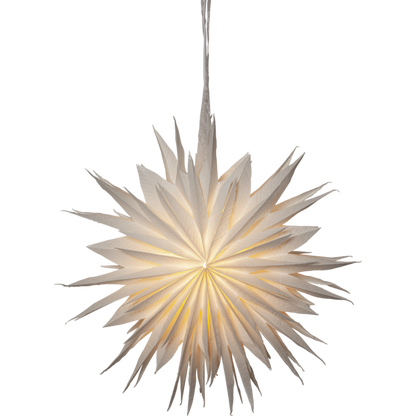Adventsstjerne Papirstjerne resirkulert bomull .60 cm hvit