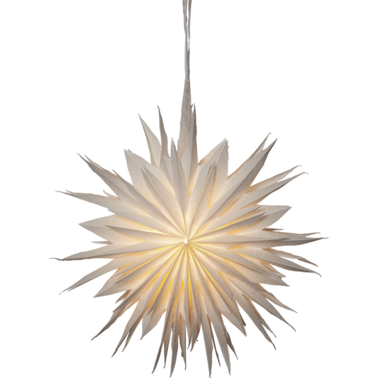 Adventsstjerne Papirstjerne resirkulert bomull .60 cm hvit