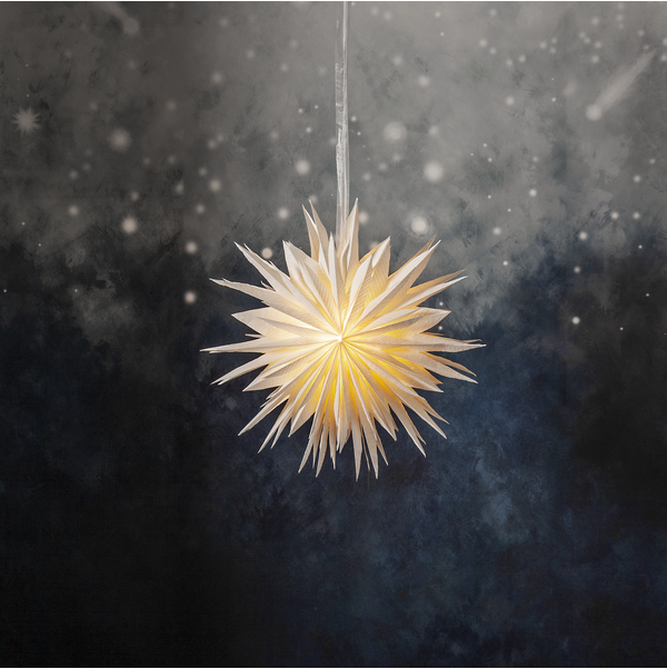 Adventsstjerne Papirstjerne resirkulert bomull .60 cm hvit
