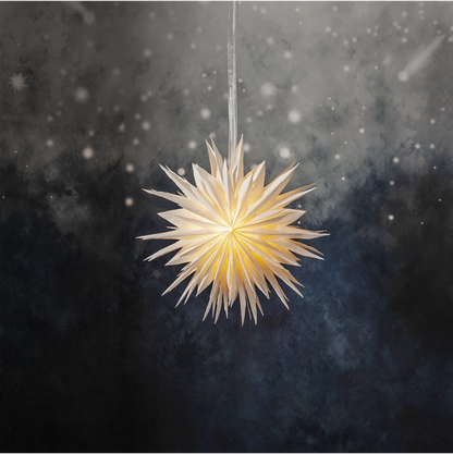 Adventsstjerne Papirstjerne resirkulert bomull .60 cm hvit