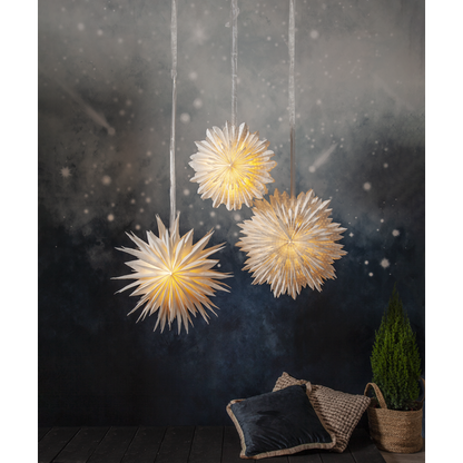 Adventsstjerne Papirstjerne resirkulert bomull 45 cm hvit