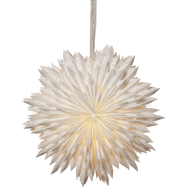 Adventsstjerne Papirstjerne resirkulert bomull 60 cm hvit