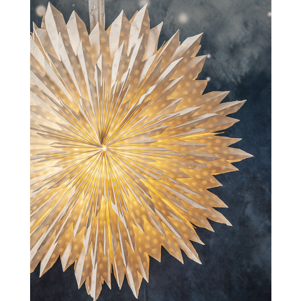 Adventsstjerne Papirstjerne resirkulert bomull 60 cm hvit