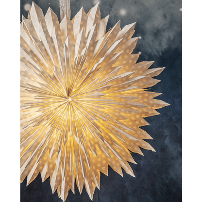 Adventsstjerne Papirstjerne resirkulert bomull 60 cm hvit