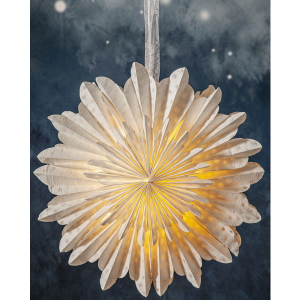 Adventsstjerne Papirstjerne resirkulert bomull 45 cm hvit