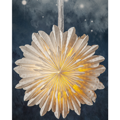 Adventsstjerne Papirstjerne resirkulert bomull 45 cm hvit