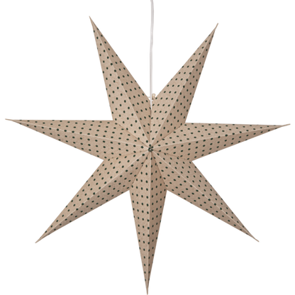 Adventsstjerne Papirstjerne Cotton prikker 60 cm grønn/beige