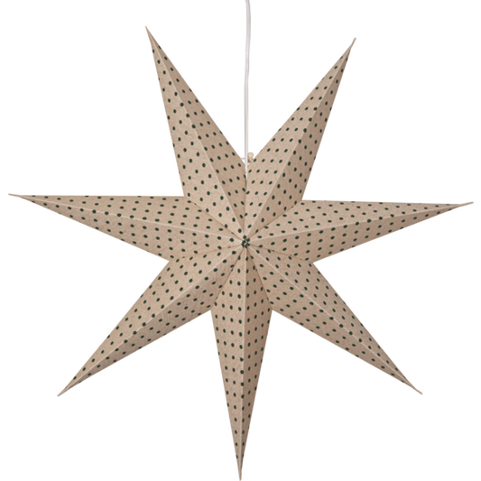 Adventsstjerne Papirstjerne Cotton prikker 60 cm grønn/beige