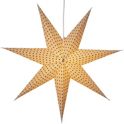 Adventsstjerne Papirstjerne Cotton prikker 60 cm grønn/beige