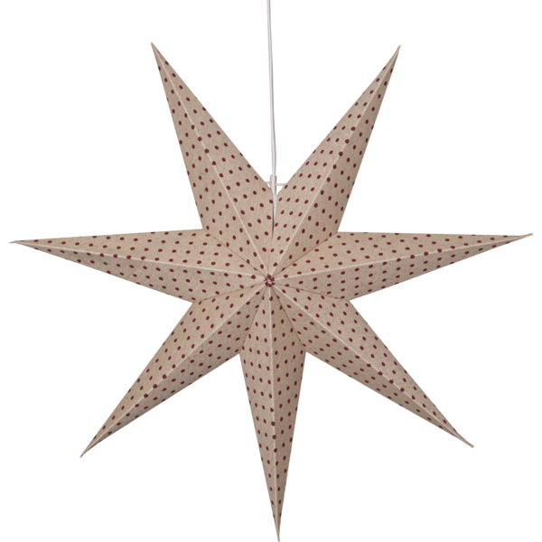 Adventsstjerne Papirstjerne Cotton prikker 60 cm rød/beige