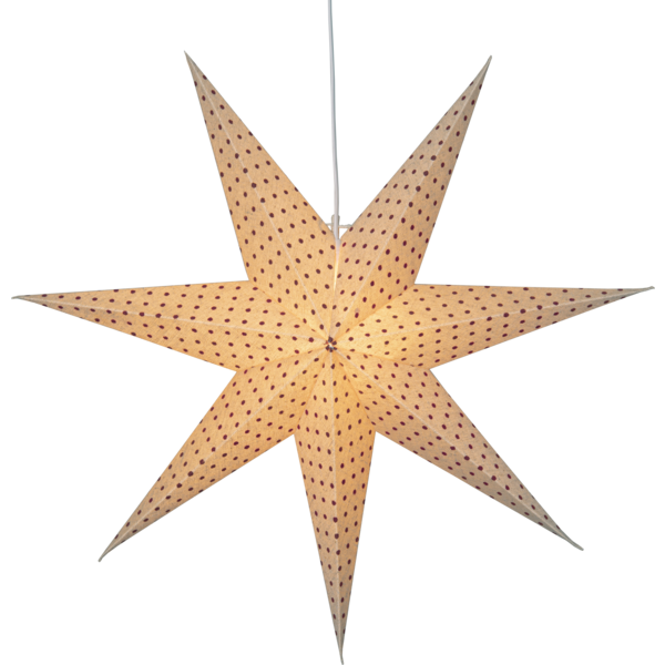 Adventsstjerne Papirstjerne Cotton prikker 60 cm rød/beige