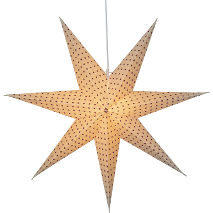 Adventsstjerne Papirstjerne Cotton prikker 60 cm rød/beige