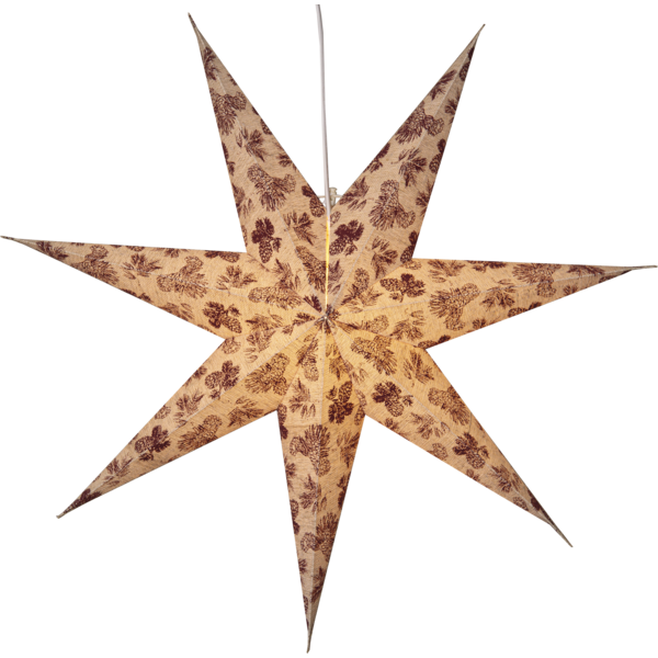 Adventsstjerne Papirstjerne Bomullsstrå og grantrebar 60 cm rød/beige