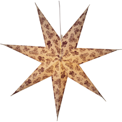 Adventsstjerne Papirstjerne Bomullsstrå og grantrebar 60 cm rød/beige