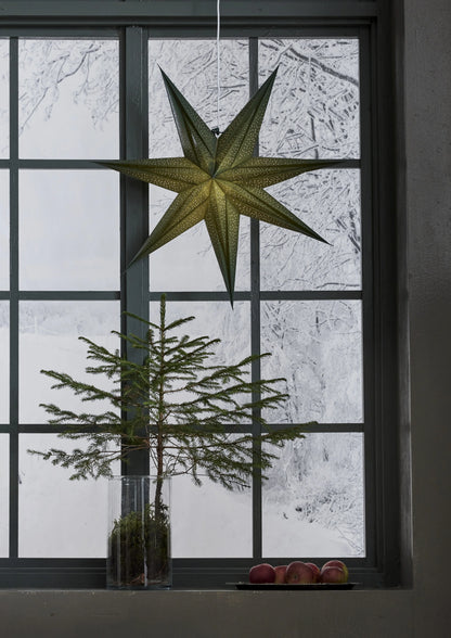 Adventsstjerne med hullmønster 60 cm Grønn