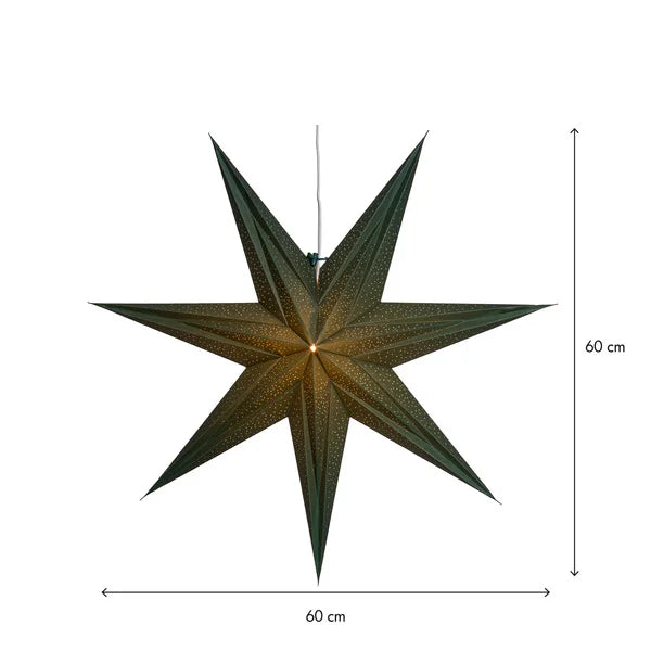 Adventsstjerne med hullmønster 60 cm Grønn