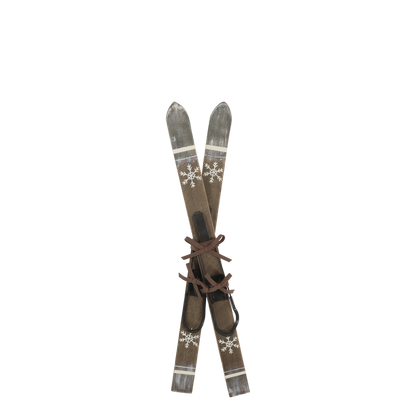 Jul div. Vintage ski med staver til dekorasjon 60 cm