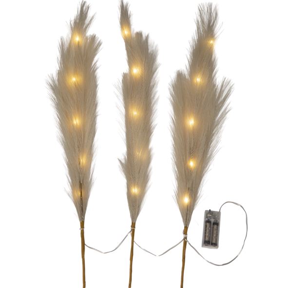 Batteridrevet belysning Dekorationskvist Plumes Off-white