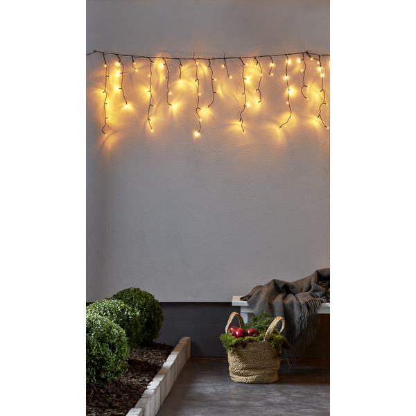 Utendørs julepynt Istapp lenke Golden Warm White 590 cm