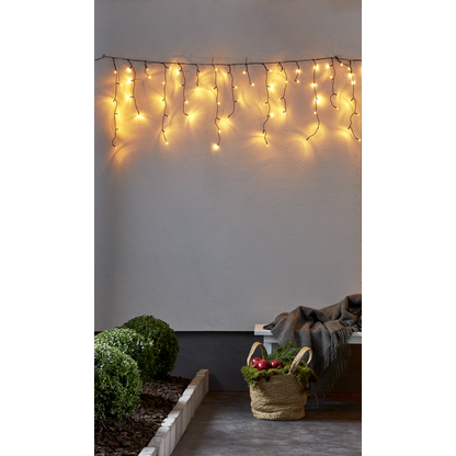 Utendørs julepynt Istapp lenke Golden Warm White 590 cm