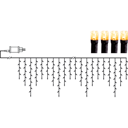 Utendørs julepynt lenke Istappslinga Golden Warm White 1190 cm