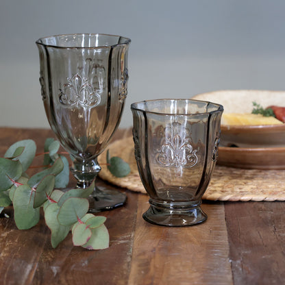Kjøkkenservice Vinglass 6-pakning med mønster H16/Ø9 cm fransk grå