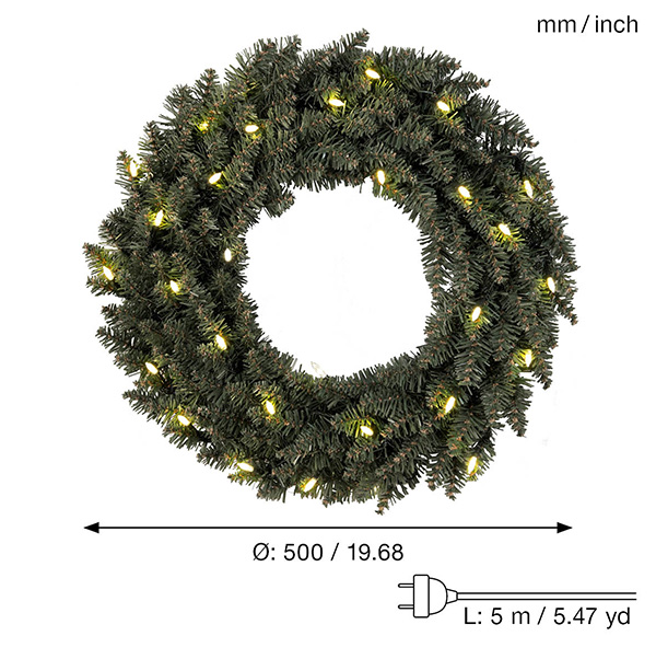 Utendørs julepynt Krans Calgary 50 cm