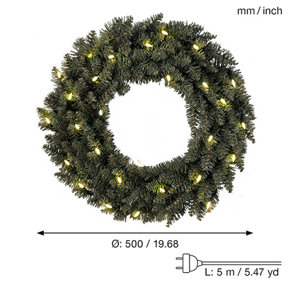 Utendørs julepynt Krans Calgary 50 cm