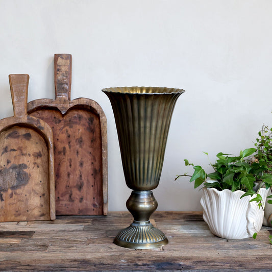 Blomsterpotte Pokal/Vase med spor H29,5/Ø11 cm