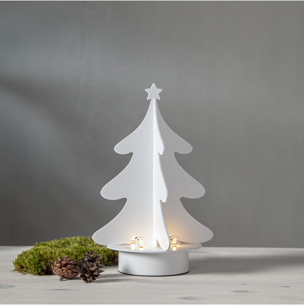 Adventslysestake Juletre hvit 31 cm